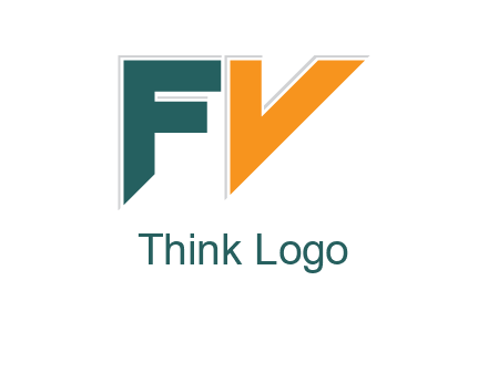letter F with letter V looking like arrow