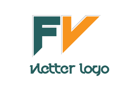 letter F with letter V looking like arrow