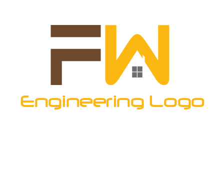 Letters FW with roof and window logo
