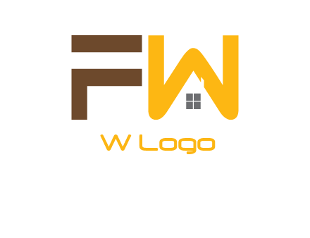 Letters FW with roof and window logo