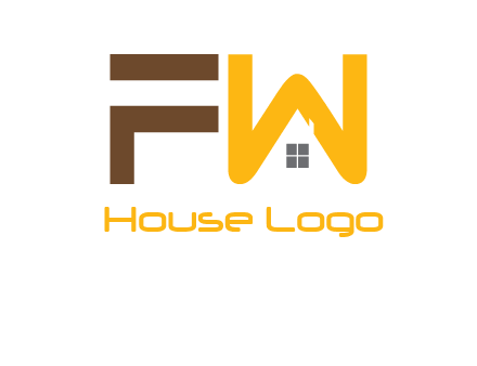 Letters FW with roof and window logo