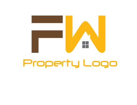 Letters FW with roof and window logo