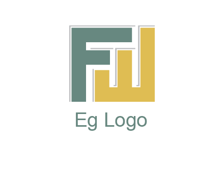 letter F with letter W forming square