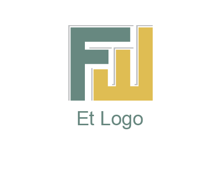 letter F with letter W forming square