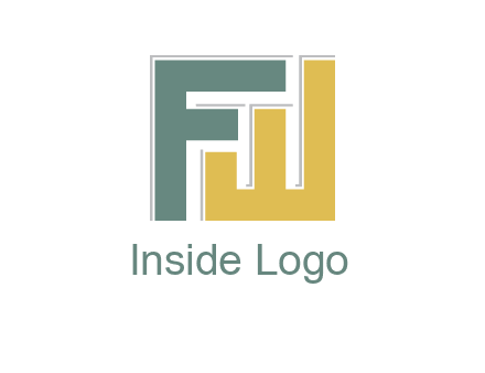 letter F with letter W forming square