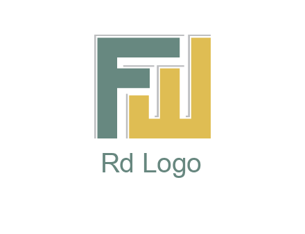 letter F with letter W forming square