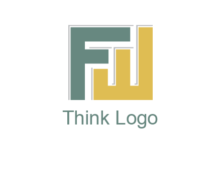 letter F with letter W forming square
