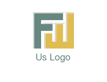 letter F with letter W forming square