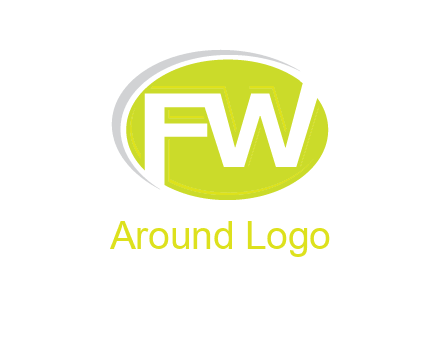 Letters FW are in a oval shape with swoosh logo