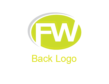 Letters FW are in a oval shape with swoosh logo