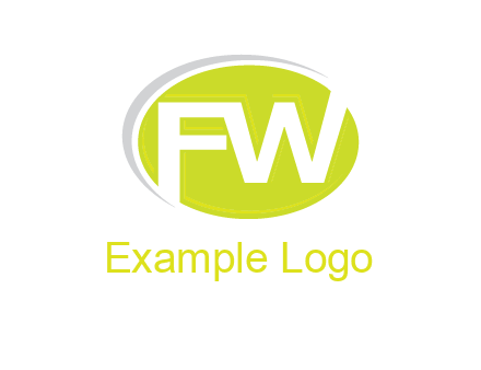 Letters FW are in a oval shape with swoosh logo