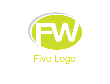 Letters FW are in a oval shape with swoosh logo
