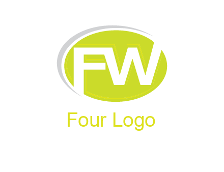 Letters FW are in a oval shape with swoosh logo