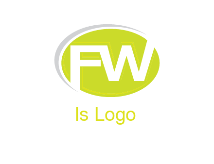 Letters FW are in a oval shape with swoosh logo