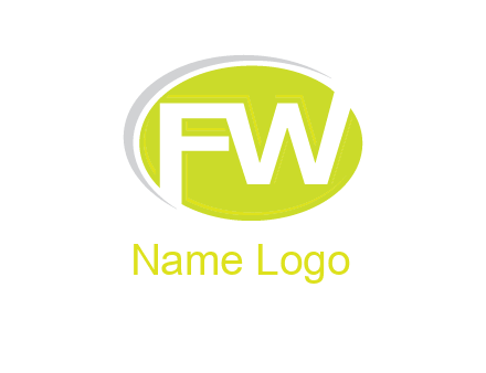 Letters FW are in a oval shape with swoosh logo