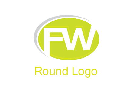 Letters FW are in a oval shape with swoosh logo