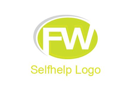 Letters FW are in a oval shape with swoosh logo