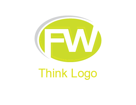 Letters FW are in a oval shape with swoosh logo