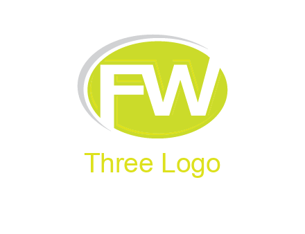 Letters FW are in a oval shape with swoosh logo