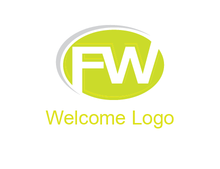 Letters FW are in a oval shape with swoosh logo