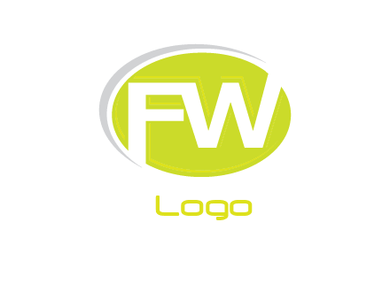 Letters FW are in a oval shape with swoosh logo