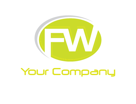 Letters FW are in a oval shape with swoosh logo