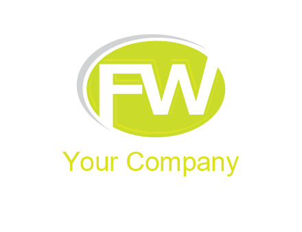 Letters FW are in a oval shape with swoosh logo
