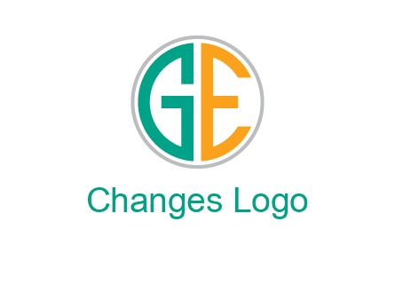Letters GE are in a circle logo