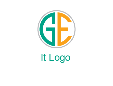 Letters GE are in a circle logo