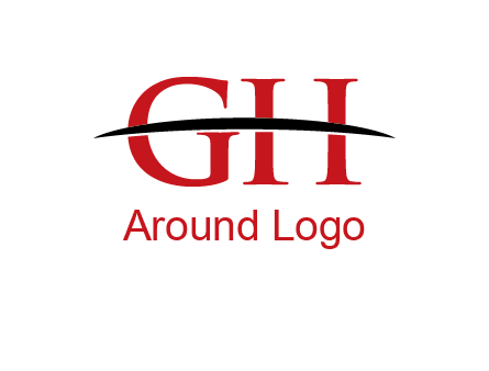 swoosh across letter GH