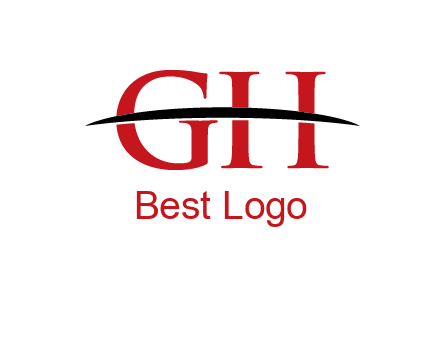 swoosh across letter GH