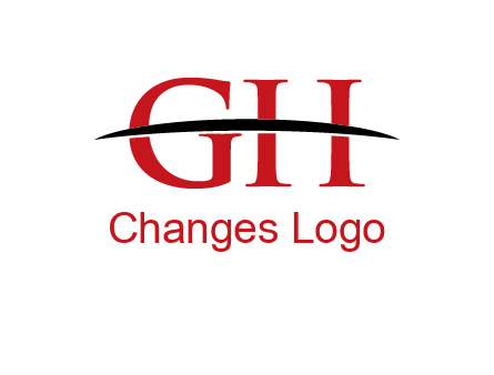 swoosh across letter GH