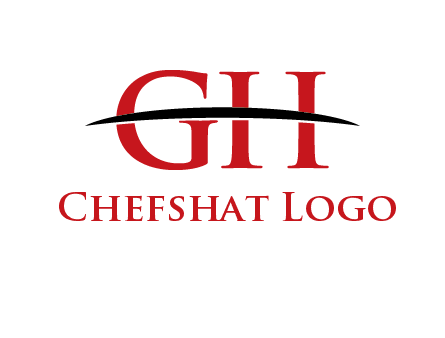 swoosh across letter GH