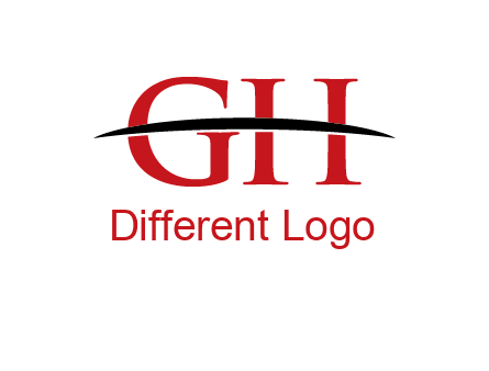 swoosh across letter GH