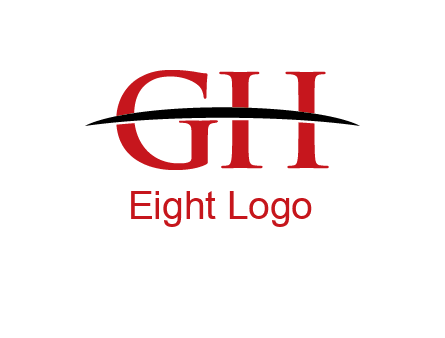 swoosh across letter GH