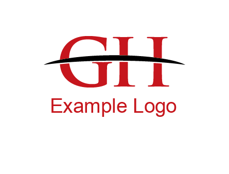 swoosh across letter GH