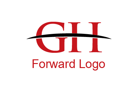 swoosh across letter GH