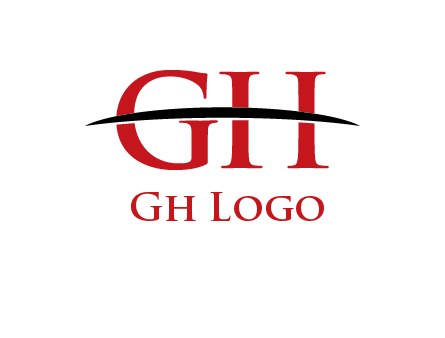 swoosh across letter GH