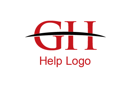 swoosh across letter GH