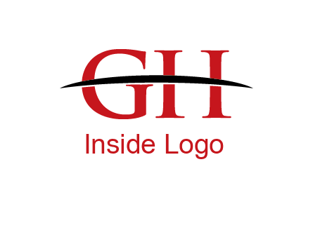 swoosh across letter GH