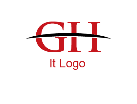 swoosh across letter GH