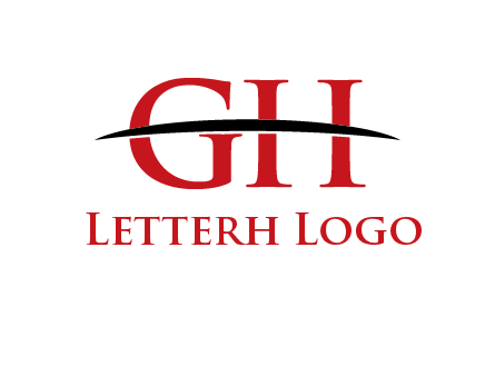 swoosh across letter GH