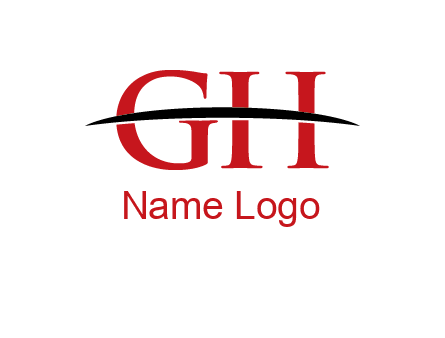 swoosh across letter GH