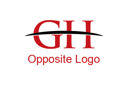 swoosh across letter GH