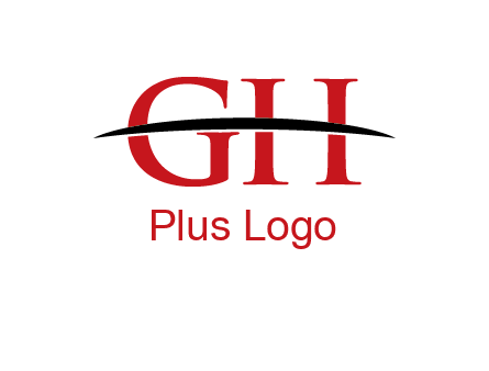 swoosh across letter GH