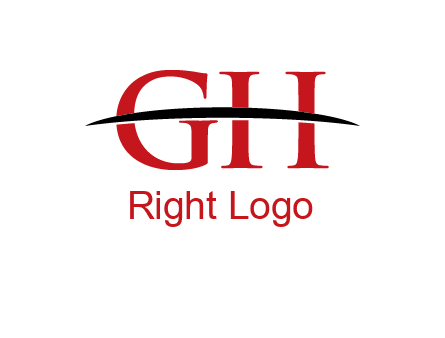 swoosh across letter GH