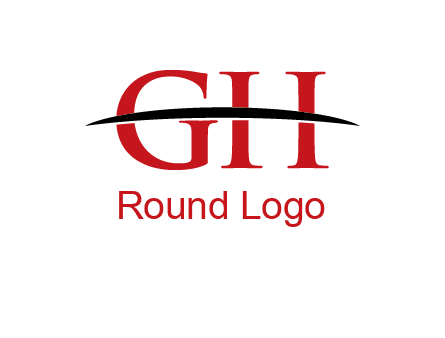 swoosh across letter GH