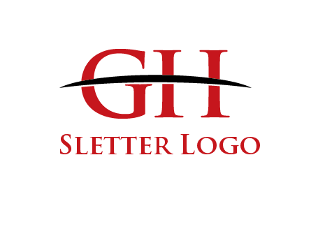 swoosh across letter GH
