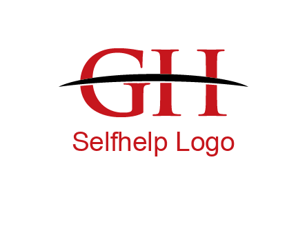 swoosh across letter GH