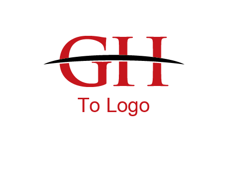 swoosh across letter GH